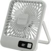 トレードワン USB充電式スクエアスタンドファン グレー